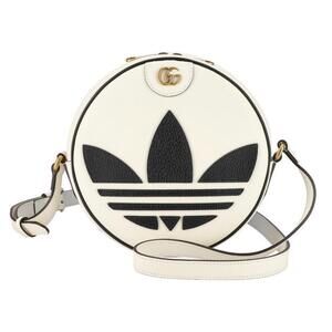 GUCCI adidas GG Marmont Leather Shoulder Bag White